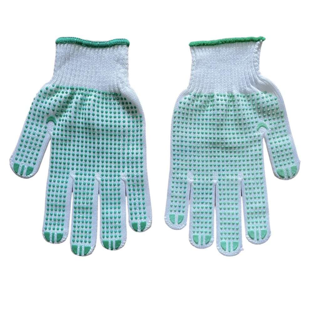Unisex Gloves with Grip for Golf Gardening Work Running Green and White